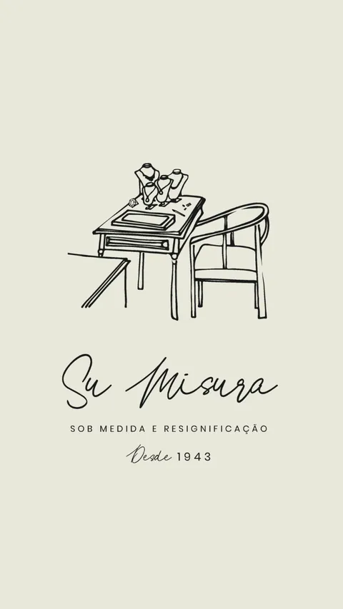 Ilustração da Su Misura, linha sob medida da Frattina.